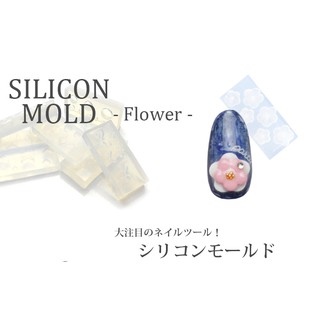 Khuôn dẻo silicone đắp bột , bột khô bột luu huỳnh bột nhúng sắc nét cho móng gel 3d hình hoa nhiều mẫu