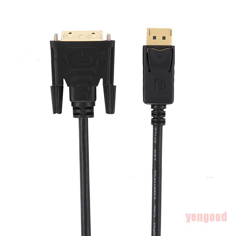 ☆Yengood☆ 6 Feet 1.8m Gold Plated DisplayPort DP to DVI-D Male Cable Adapter HD 1080p