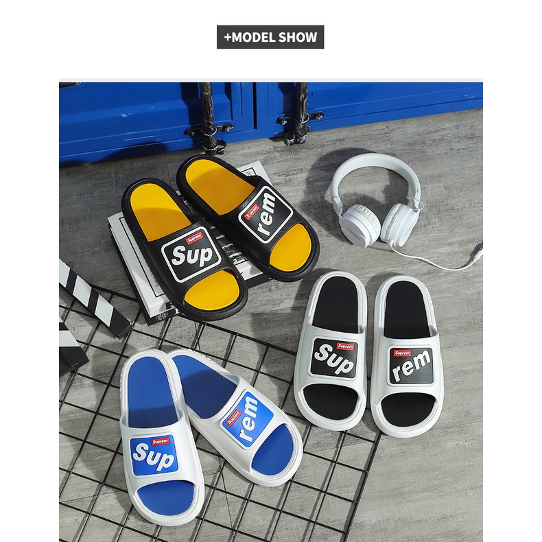 Dép mang trong nhà nam nữ Suprem thời trang ulzzang Hàn Quốc đi cực êm mềm chân chống trơn trượt tốt TH-90