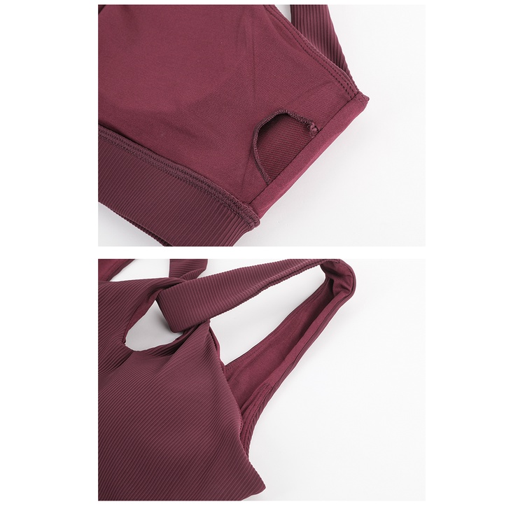 Áo lót thể thao nâng ngực chống sốc đan dây chéo hở lưng quyến rũ cho nữ