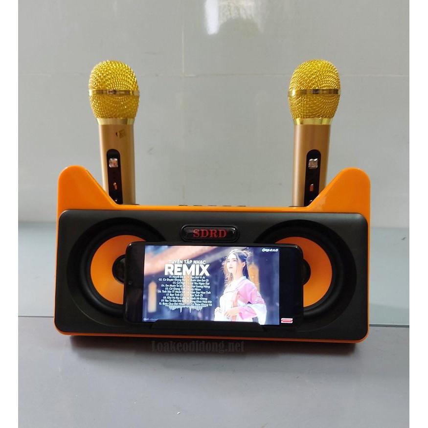 [Sốc] Loa karaoke bluetooth mini SD-305 hình dáng tai mèo dễ thương tặng kèm 2 micro-Bảo hành 12 tháng