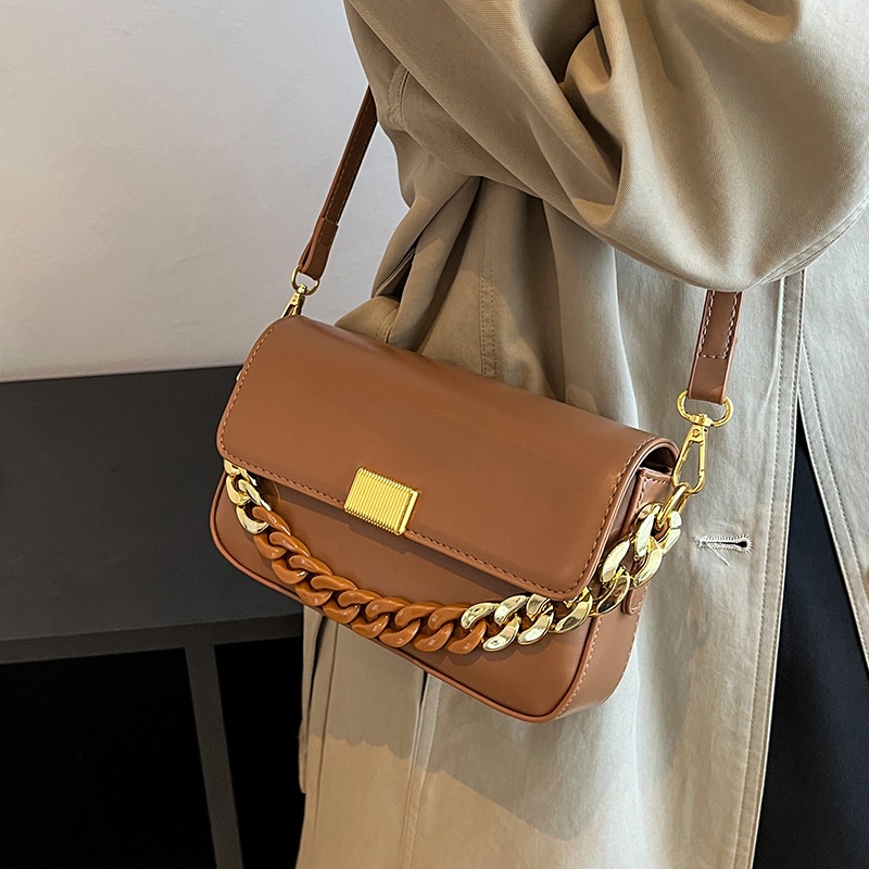 Túi Đeo Chéo Dây Xích Bằng acrylic Thời Trang Phong Cách retro Cho Nữ