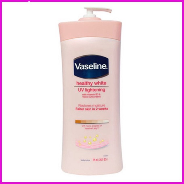 sữa dưỡng thể vaseline màu hồng heathy white dưỡng ẩm làm sáng và mềm mịn da 725ml india