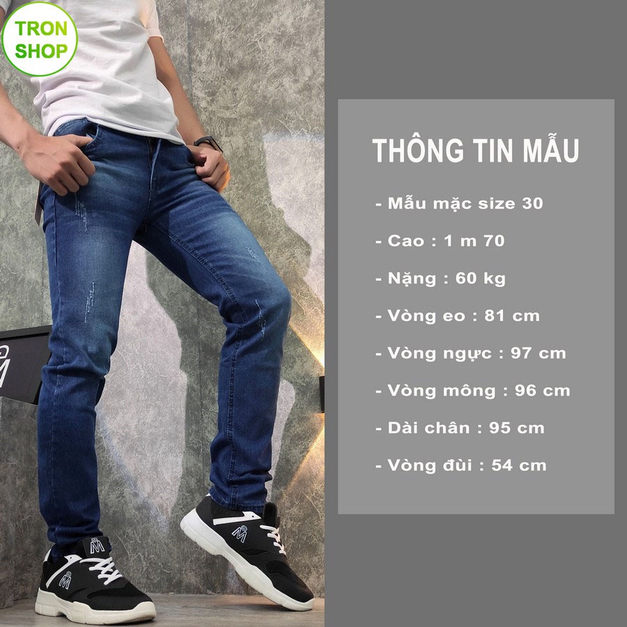 Quần jean nam co giãn vải jean dày chất lượng TS795 Tronshop