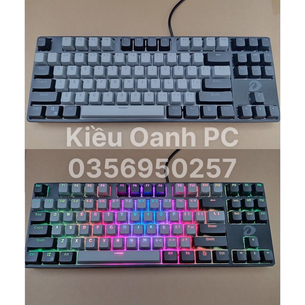 Bàn phím cơ DAREU EK880 led RGB bản Mix keycap Pbt nhiều màu - hàng chính hãng