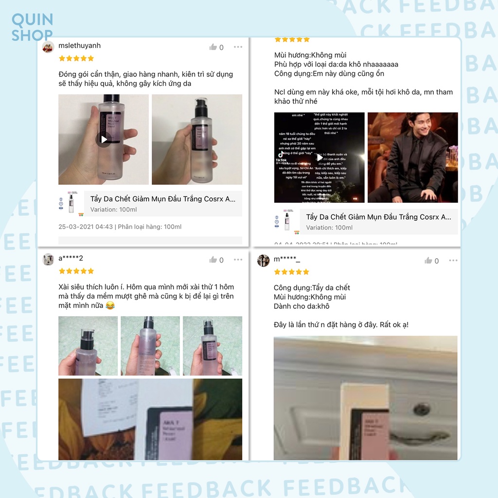 Tẩy Da Chết Giảm Mụn, Làm Sáng Da Cosrx AHA 7 Whitehead Power Liquid