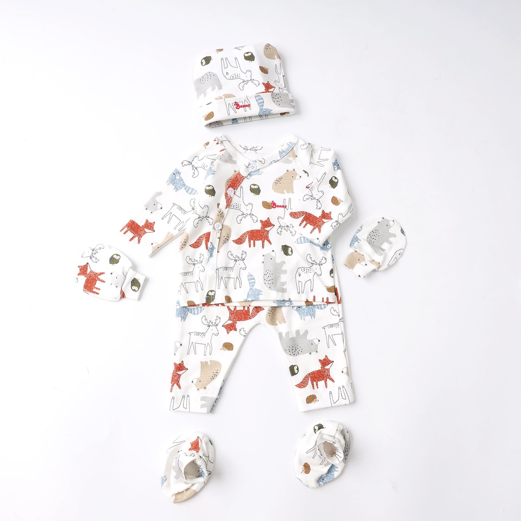 Quần áo sơ sinh, Quần áo em bé sơ sinh Bunny từ 0-3 tháng, Quần áo cotton size 3-6kg, Kiến Baby Store