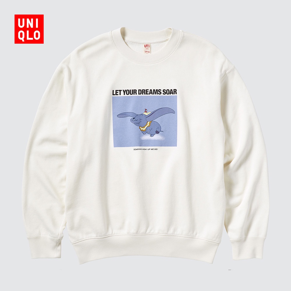 DISNEY Áo Sweater Uniqlo In Hình Voi Dumbo Xinh Xắn Cho Nữ