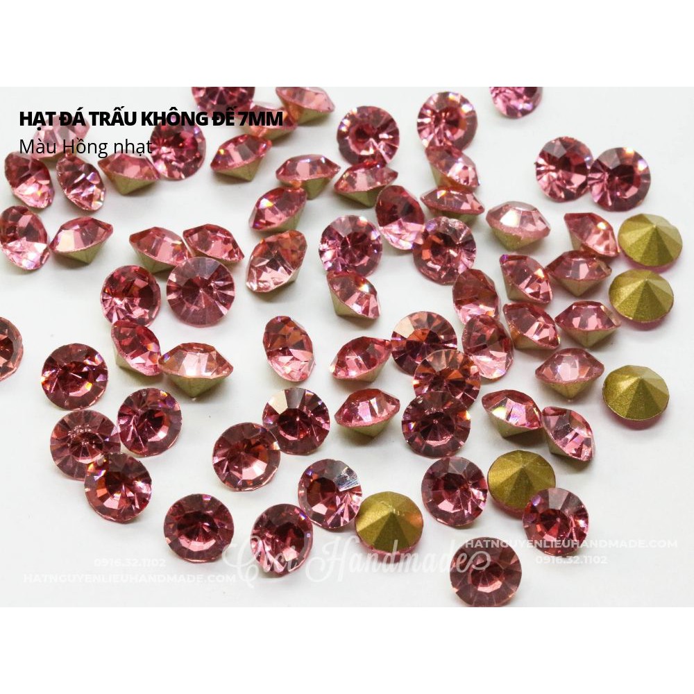 Set 10 hạt đá trấu không đế size 7mm Cici Handmade chuyên hạt đá hạt pha lê hạt cườm hạt trang sức tự làm