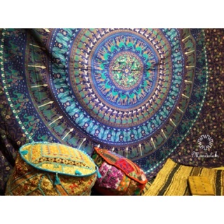 Khăn Mandala Ấn Độ trang trí treo tường 100% cotton 2m1 x 2m4