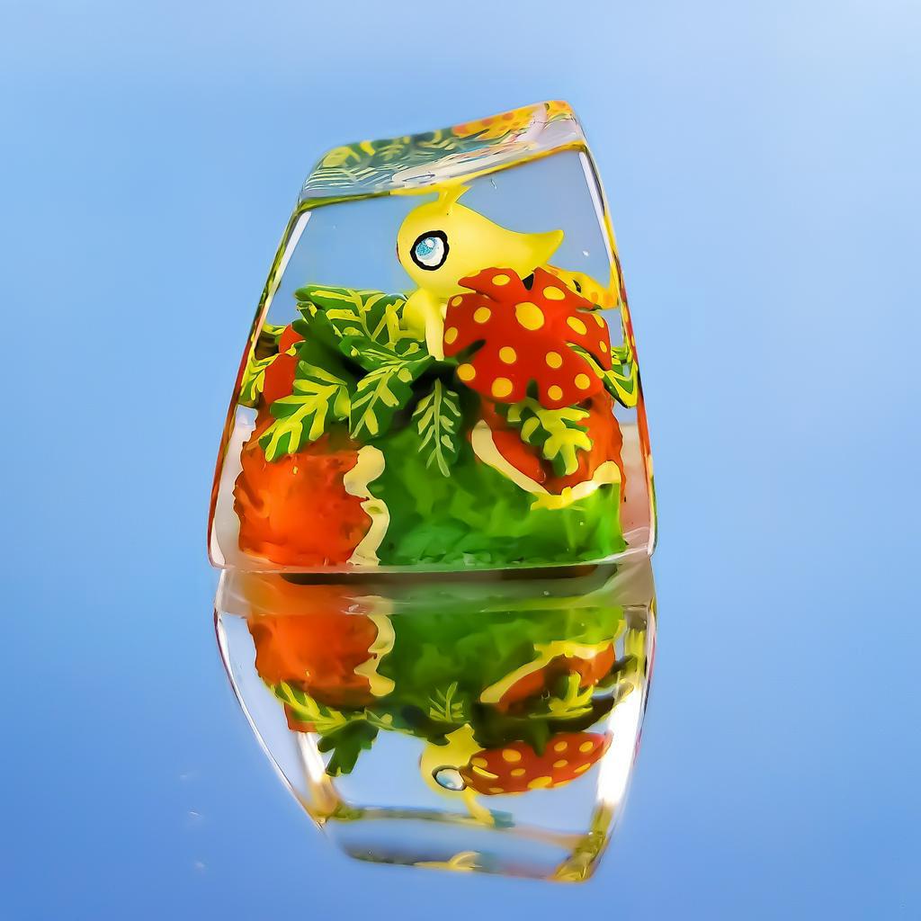 Nút bàn phím Pokemon, nút bàn phím Celebi, Bàn phím nhân vật hoạt hình -Celebi keycap, POKÉMON Artisan Keycap