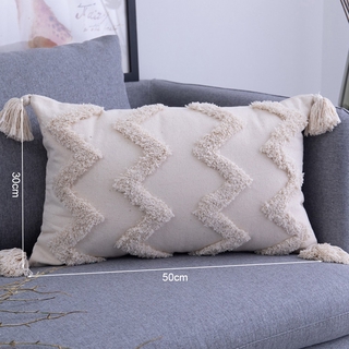 Vỏ áo gối sofa trang trí tua rua mã 45 45