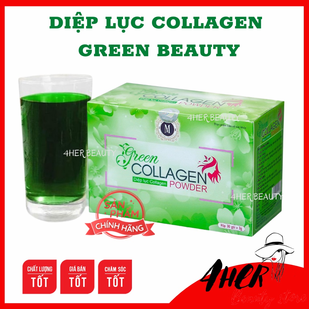 [Chính hãng 100%] Bột Diệp lục Collagen hộp 30 gói