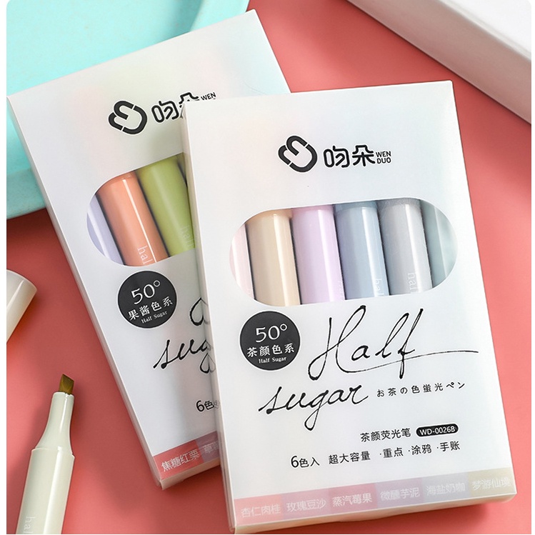 Set bút highlight pastel dạ quang nhiều màu sắc cute dễ thương