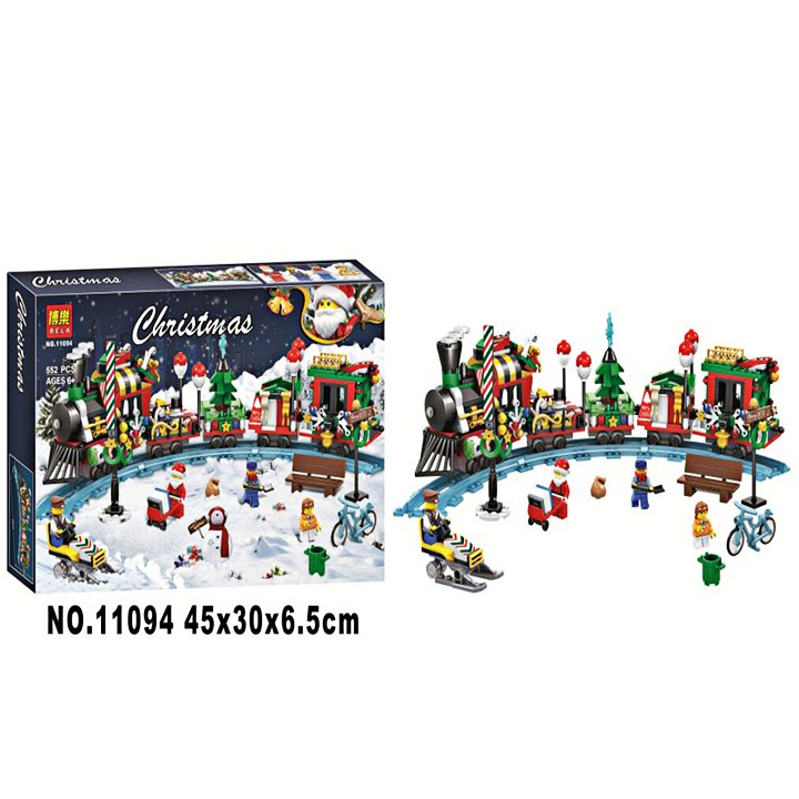 Bộ lego tàu hỏa giáng sinh đồ chơi lắp ghép thông minh