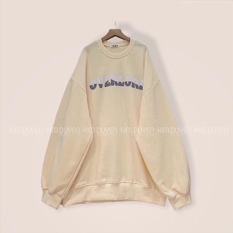 Áo Sweater In Chữ OVERLORD Áo Sweater Tay Bồng Chất Nỉ Ngoại Dày Dặn Form Rộng Freesize Unisex Ảnh Thật