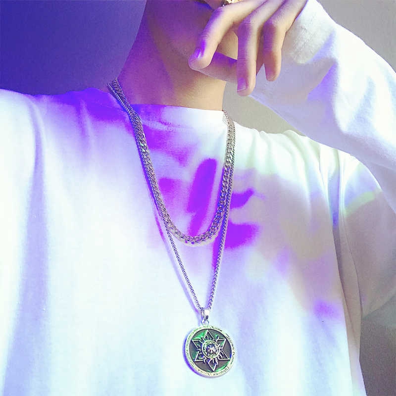 Dây Chuyền Thép Titan Mặt Ngôi Sao Phong Cách Hip Hop Dành Cho Nam
