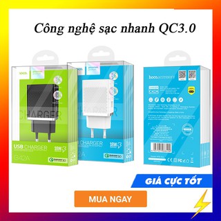 Củ sạc điện thoại hoco c42a chân tròn 18w - hỗ trợ công nghệ sạc nhanh qc3.0