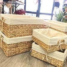 Giỏ lục bình có vải lót