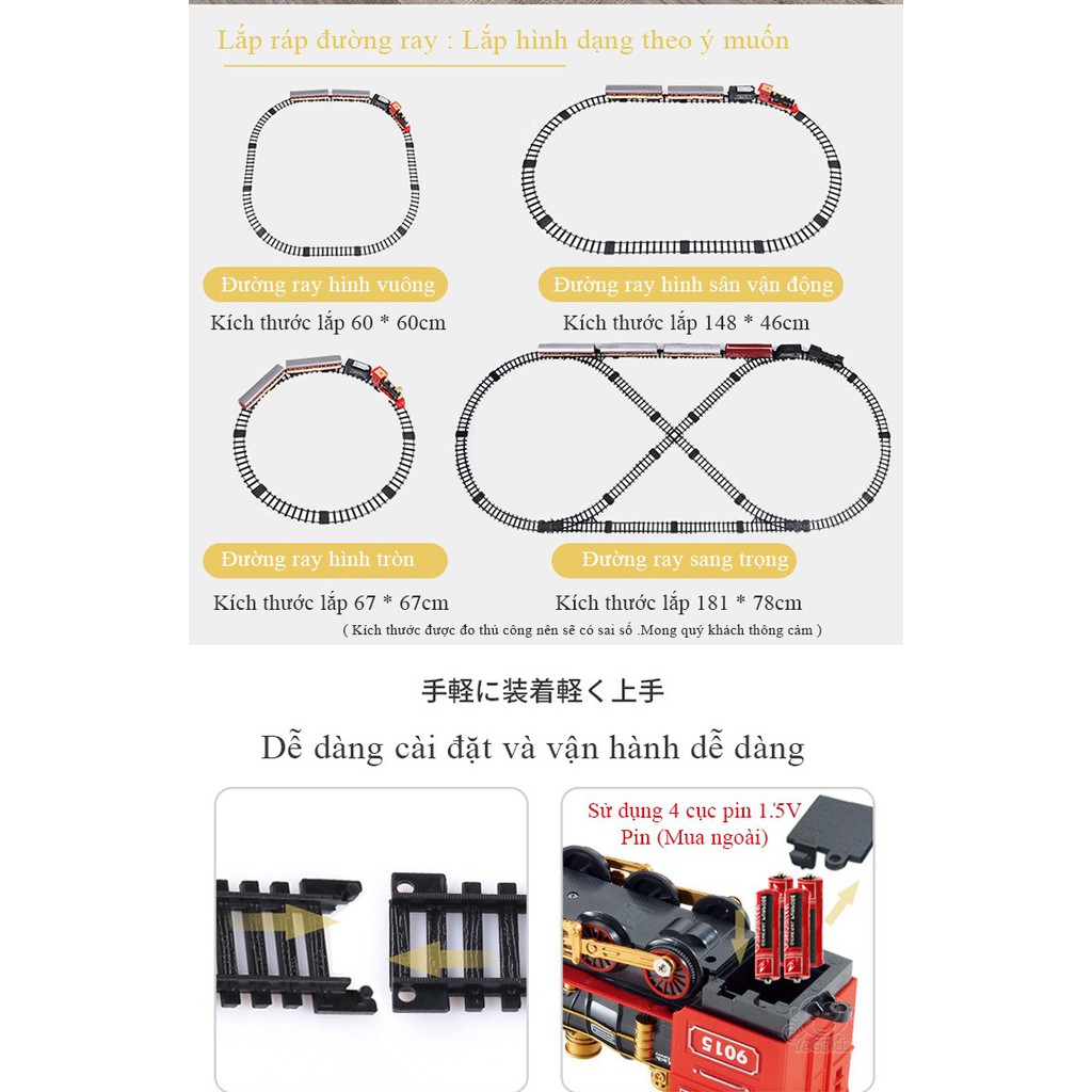Đường ray xe lửa cho bé yêu có tính năng nhả khói vui vẻ