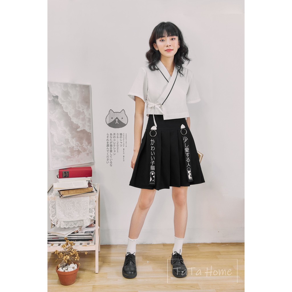 Yukata Croptop MeO TaTa Home - Áo croptop Yukata nữ