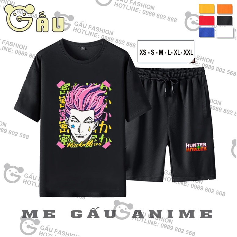 Combo bộ quần áo in hình nhận vật hunter x hunter anime killua zoldyck hisoka siêu ngầu cực HOT giá rẻ