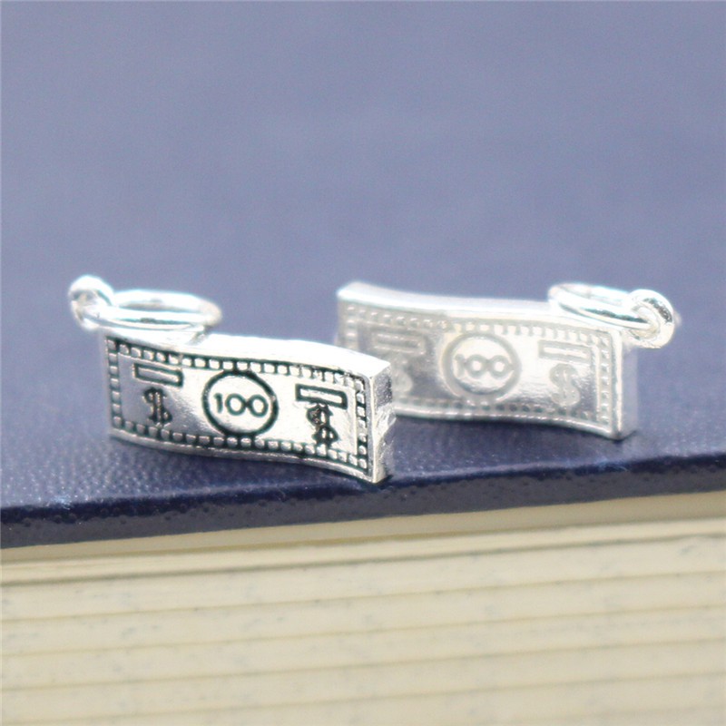 Charm bạc móc treo hình đồng tiền 100 USD - Charm bạc 925 - Mã CA455 CB620