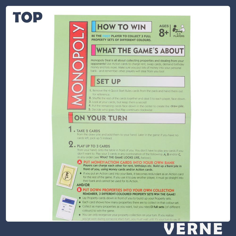 1 Hộp Thẻ Bài Monopoly Deal Vui Nhộn Cho Người Lớn