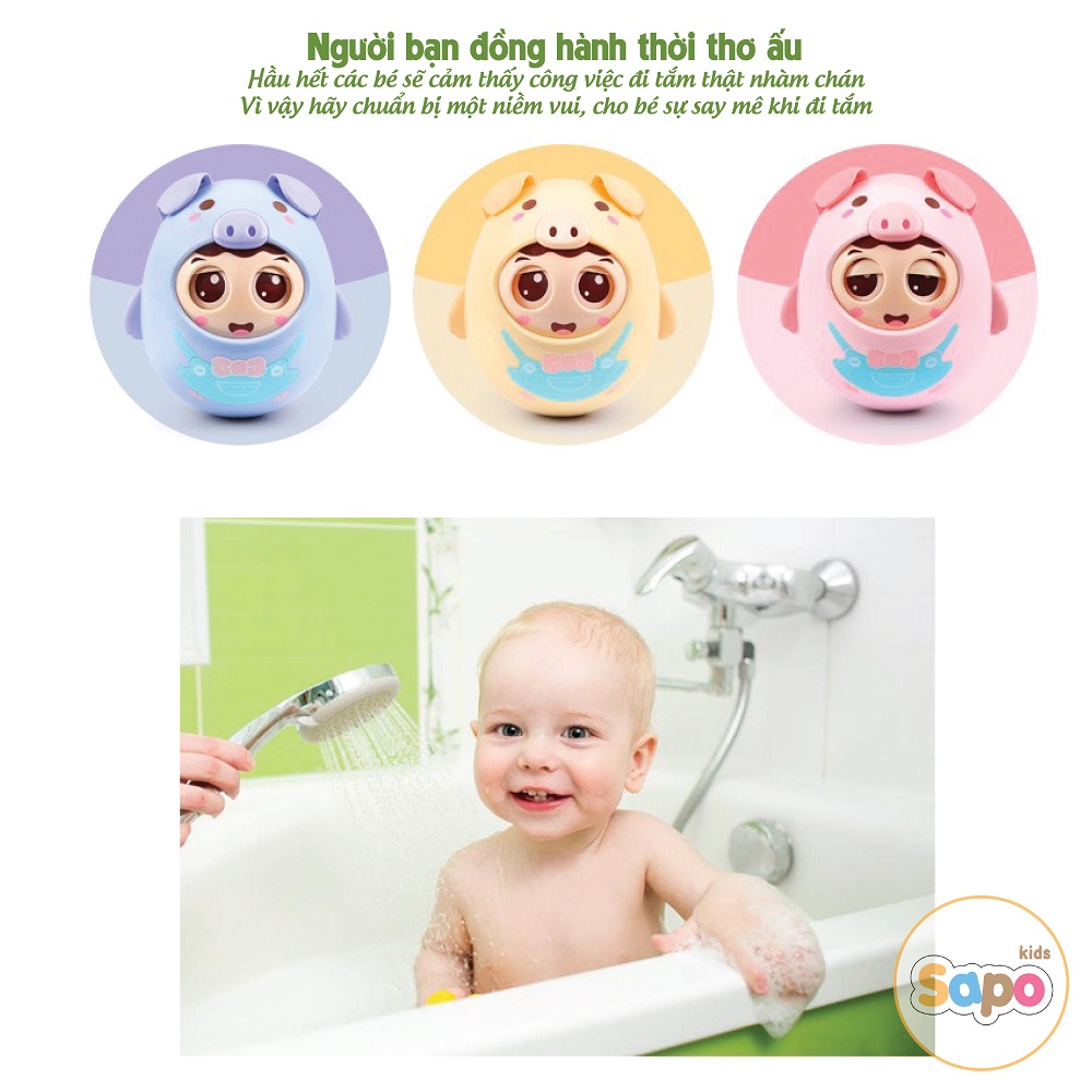 Đồ chơi lật đật chú heo chớp mắt có nhạc cho bé sapo kids