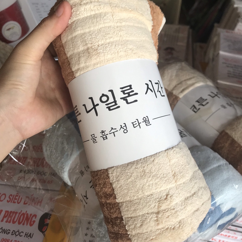 Khăn Tắm Lông Cừu  Hàn Quốc Khổ Lớn 70x140cm Siêu Thấm Chất Cotton Cao Cấp