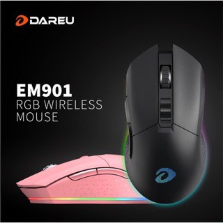 Chuột máy tính Gaming DareU EM901 RGB WIRELESS Pink/ Black (PB Nâng cấp EM905 Pro) - Bảo hành 24 tháng chính hãng