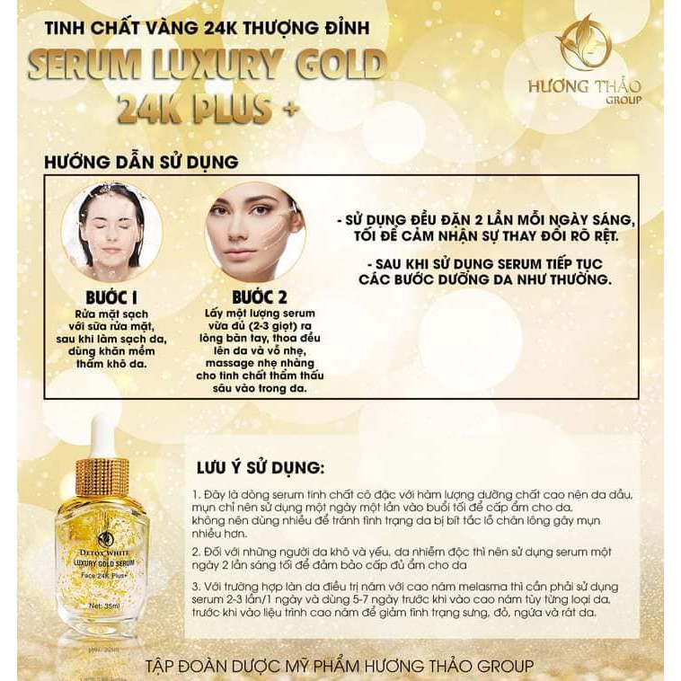 Serum dưỡng da Luxury gold serum Plus Detox'White chống lão hóa da