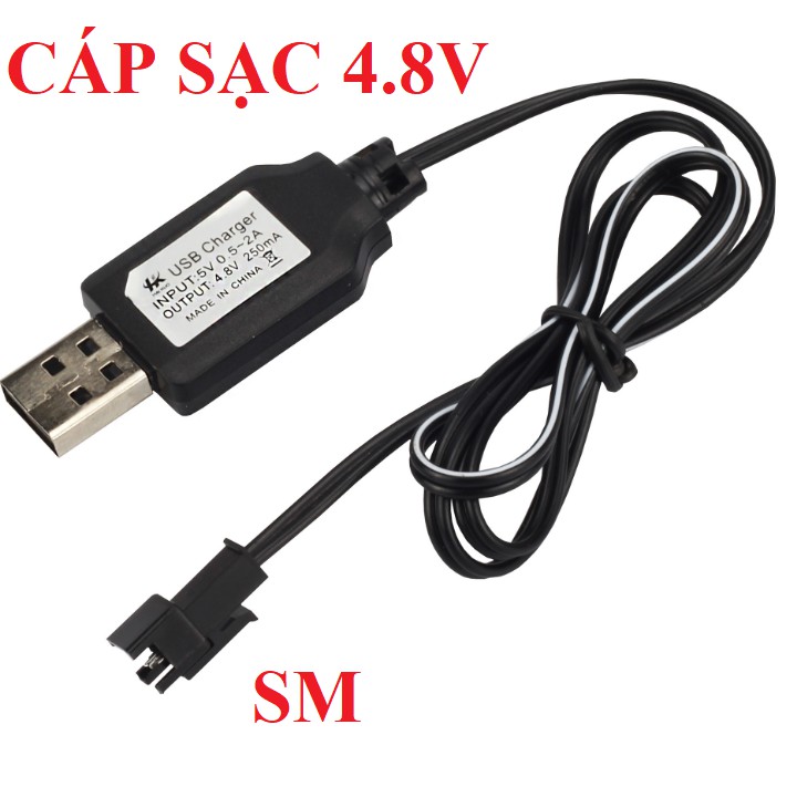 Cáp sạc pin 3.6v 4.8v 6v 7.2v xe điều khiển các loại cổng SM