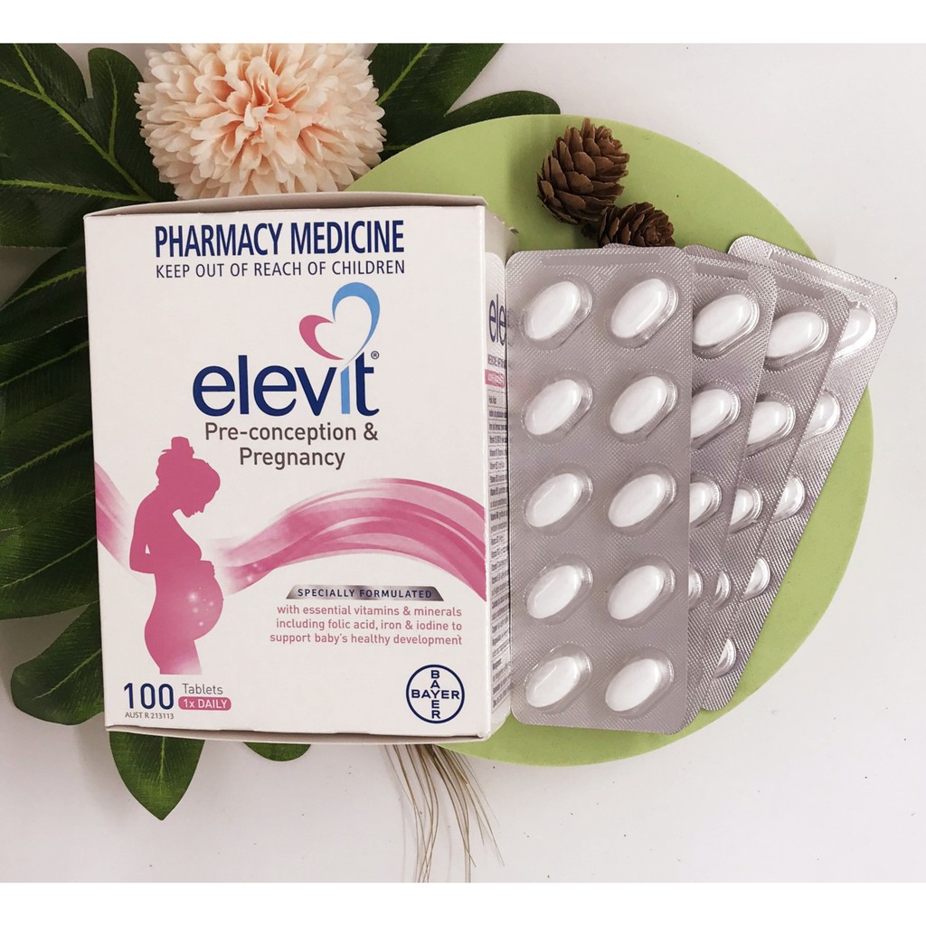 Vitamin tổng hợp cho bà bầu - Elevit Pregnancy Multivitamin Tablets 100 viên hàng ÚC chính hãng