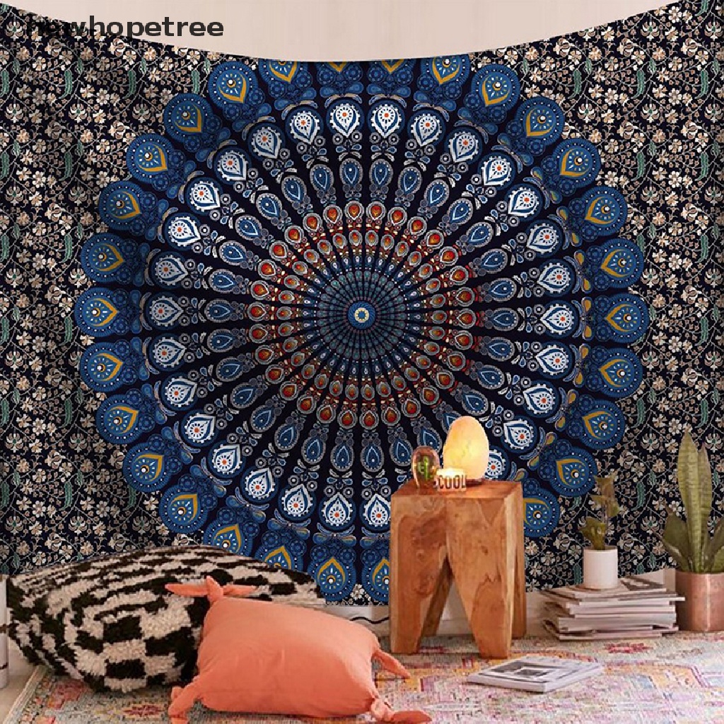 Thảm Treo Tường Họa Tiết Mandala Ấn Độ Trang Trí Phòng Ngủ Ốp