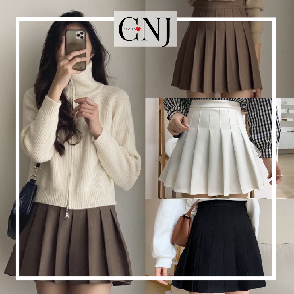 Chân váy Tennis Xếp ly mùa lạnh chất Dày dặn Siêu ấm vải Vitex có Khóa kéo sau Lưng phong cách Ulzzang🌸 Đầm nữ Hàn quốc