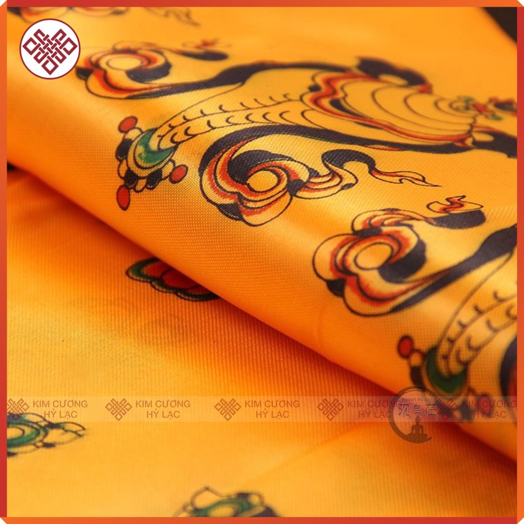 Khăn Khata Bát Cát Tường [Kim Cương Hỷ Lạc] Vẽ Màu 150X28Cm