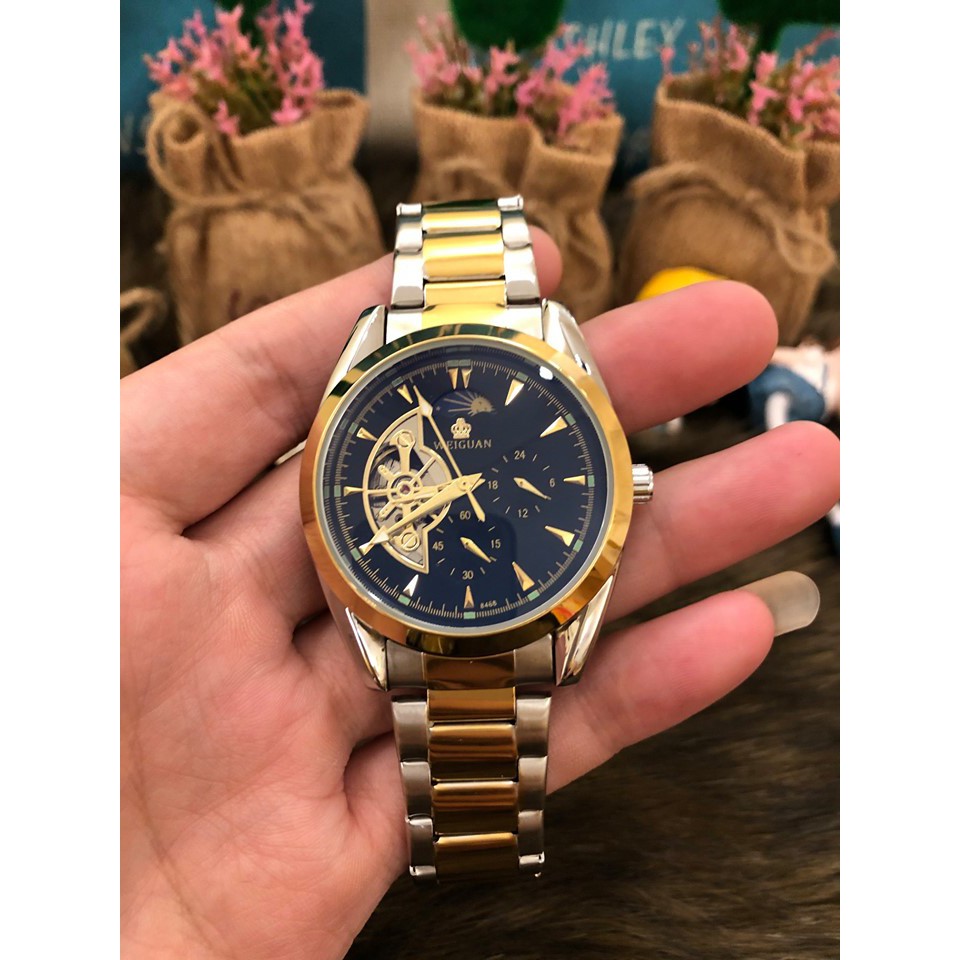 ( TẶNG VÒNG TAY PHONG THỦY ) ĐỒNG HỒ NAM AUTOMATIC TỰ ĐỘNG WEIQUAN LỘ MÁY SANG TRỌNG (MÁY CƠ CHÍNH HÃNG)