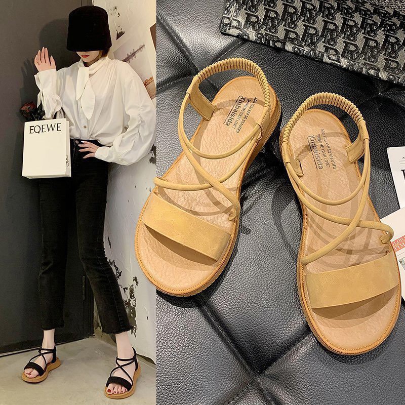 Sandal nữ quai dây chéo đế cao su dẻo (mã 2088)