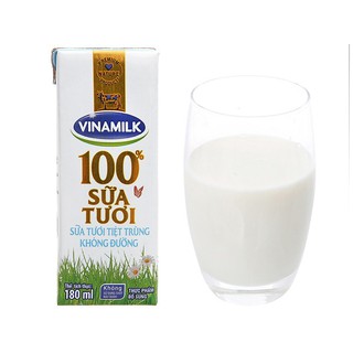 Combo 2 lốc 8 hộp sữa tươi tiệt trùng Vinamilk 100% có đường 180ml