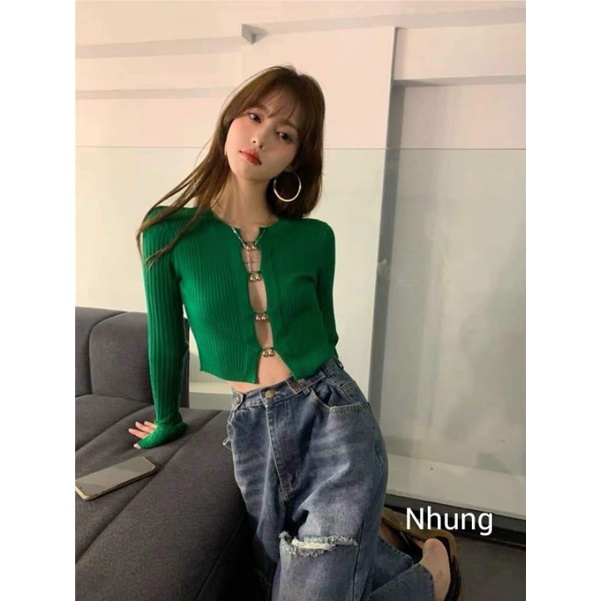 Áo len khuy móc hàng QC