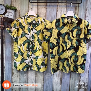 [Yeah1Shop]- Áo sơ mi trái cây chuối 03 ( có size to) - SMTC