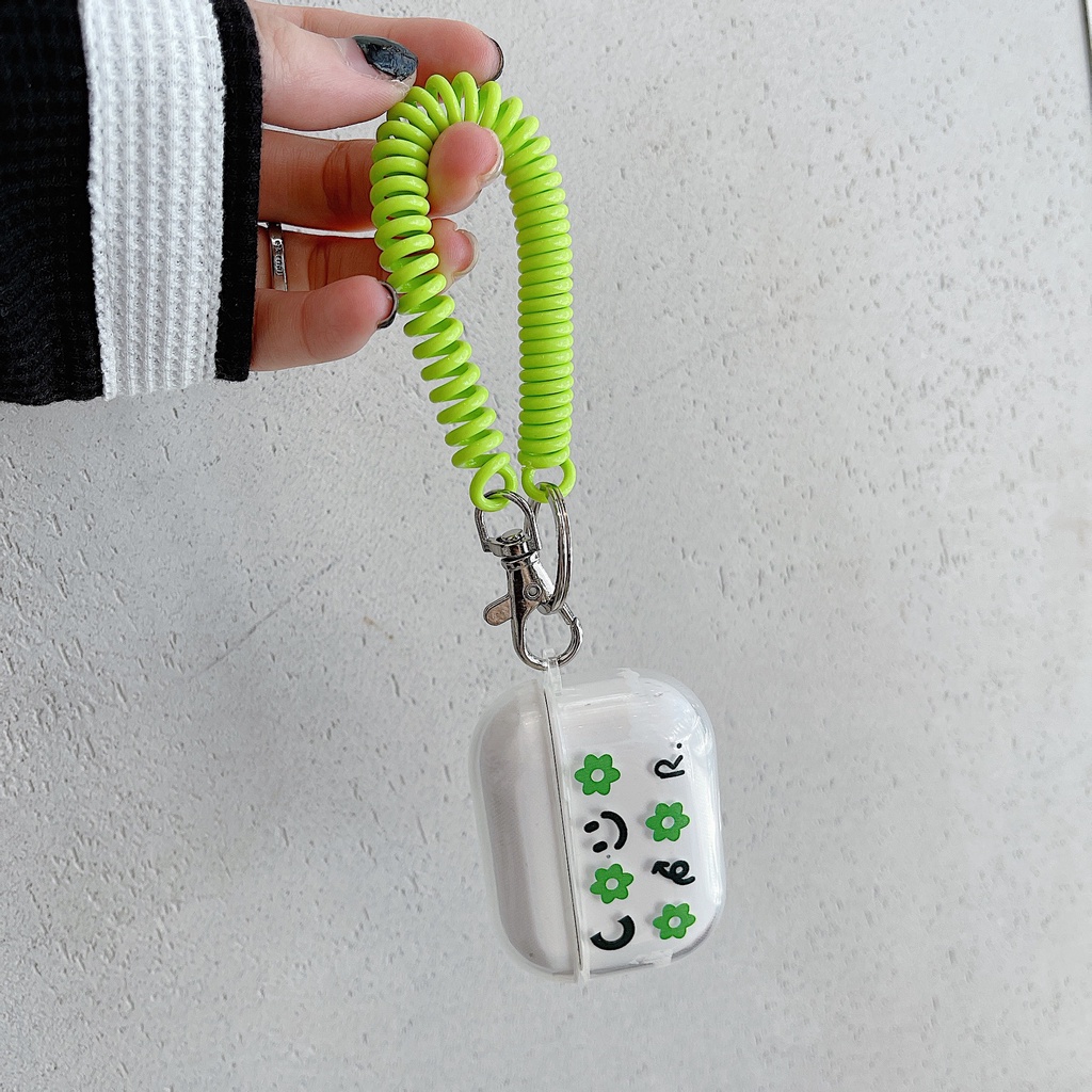 Vỏ Bảo Vệ Hộp Sạc Tai Nghe airpods 1 2 Pro 3rd Generation Pro 1/2 Trong Suốt Chống Sốc Họa Tiết Hoạt Hình Kèm Dây Đeo Kiểu Nhật Hàn