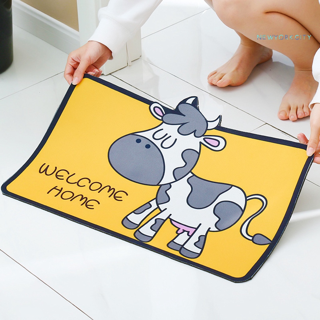 Thảm lót sàn Polyester Siêu Thấm Hút In Họa Tiết Hoạt Hình Dễ Thương Thoải Mái Cho Phòng Ngủ