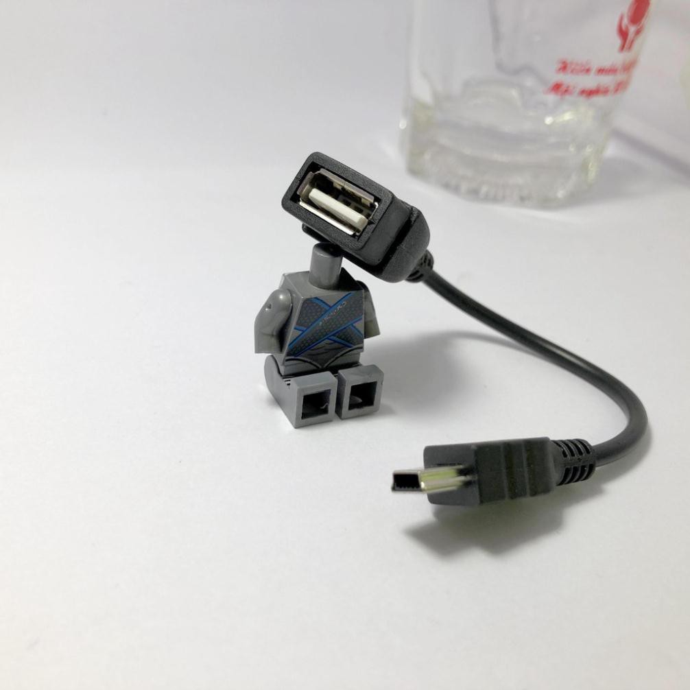 Cáp OTG USB chân V3, V8 mini USB cho ô tô, xe hơi máy ảnh có jack Q mobile chân hình thang nghe nhạc Mp3