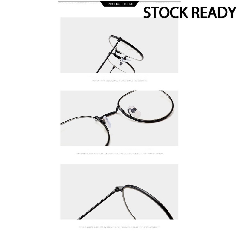 Mắt Kính Gọng Kim Loại Tròng Trong Suốt Chống Ánh Sáng Xanh Thời Trang cho nam nữ