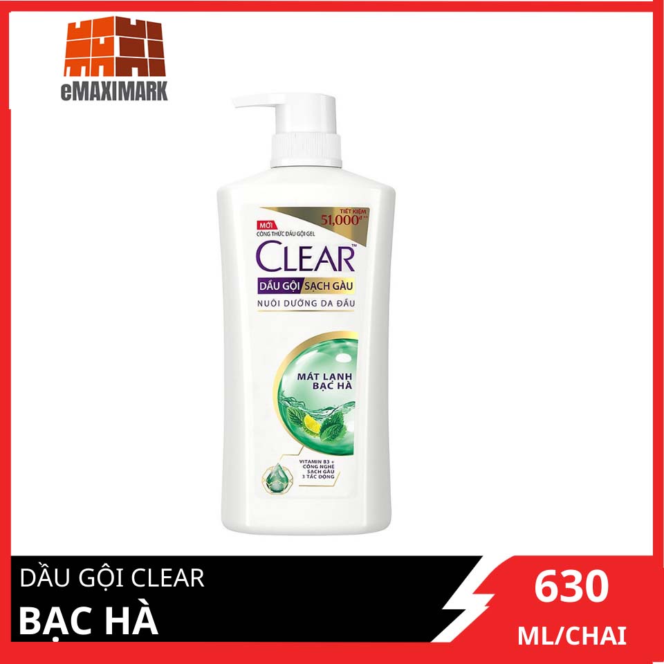 Dầu gội Clear Bạc hà 630g
