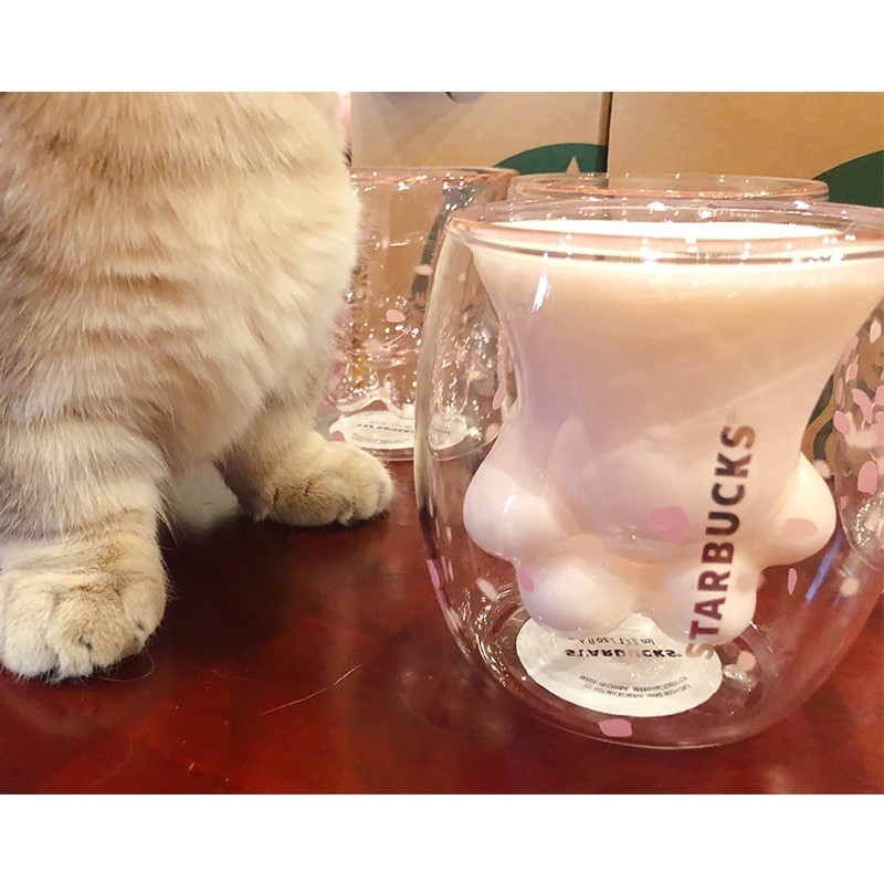 (Có sẵn) Cốc ly chân mèo Starbucks AUTH (thuỷ tinh 2 lớp)