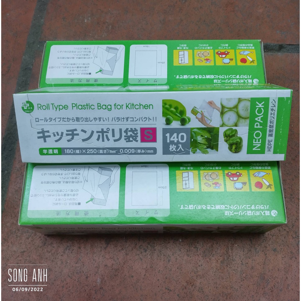 Set 140 túi nilon đựng thực phẩm nhập khẩu từ Nhật Bản tự phân hủy sau 6 tháng, sản xuất tại Thái Lan
