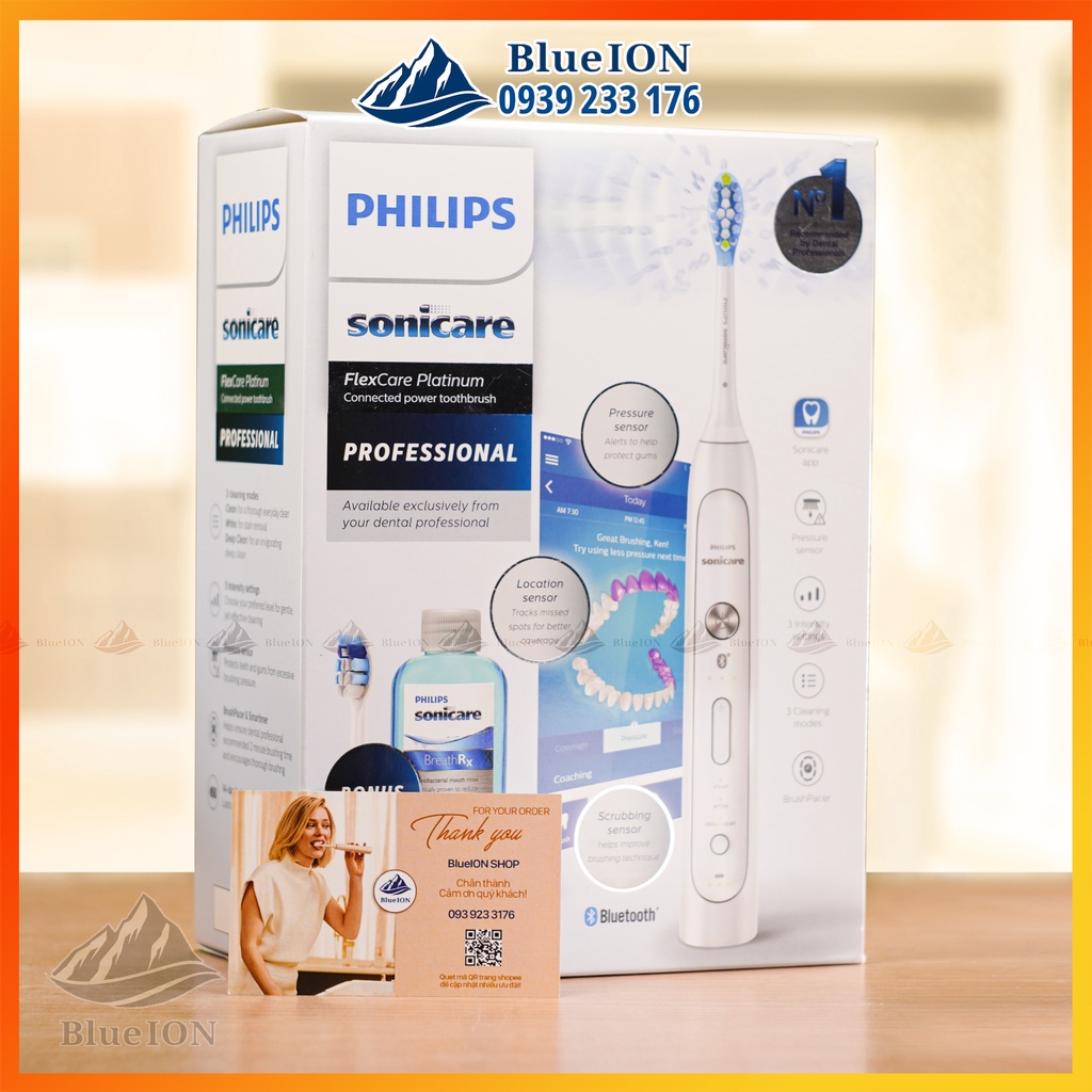 Bàn chải điện Philips Sonicare FlexCare Platinum Connected power toothbrush HX9193/03 (Hàng Mỹ)